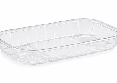 Kunststoffschale für Obst und Gemüse 125g F250-I29, R-PET, transparent