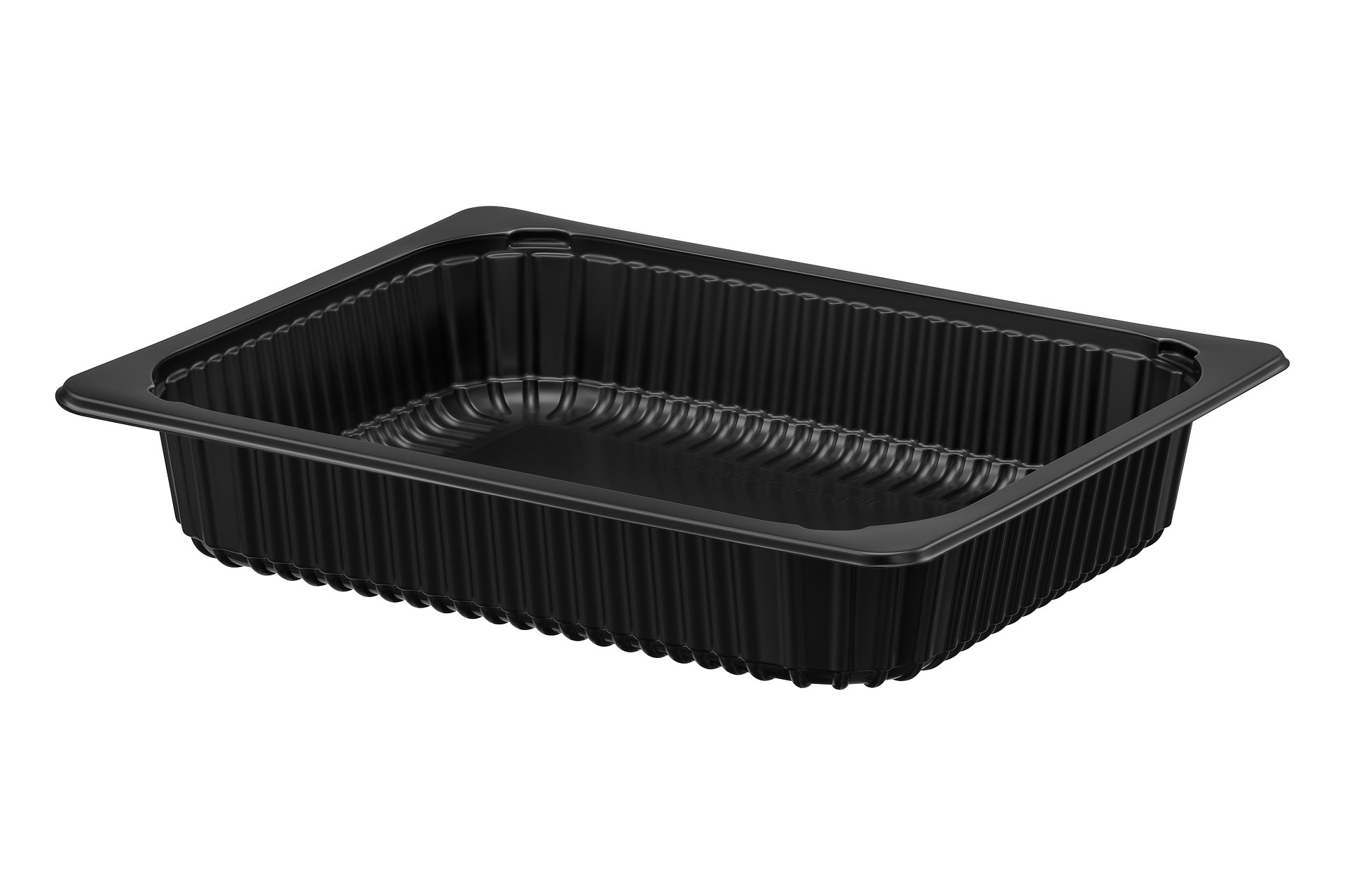 1/2 Gastroschale 325x265x50mm, MAP, schwarz, mit Rippen,