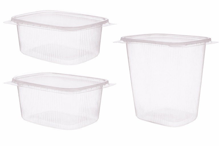 Feinkostbecher mit Deckel im Kombipack, rechteckig, PP, transparent, verschiedene Größen