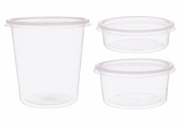 Feinkostbecher mit Deckel im Kombipack, rund, PP, transparent, verschiedene Größen