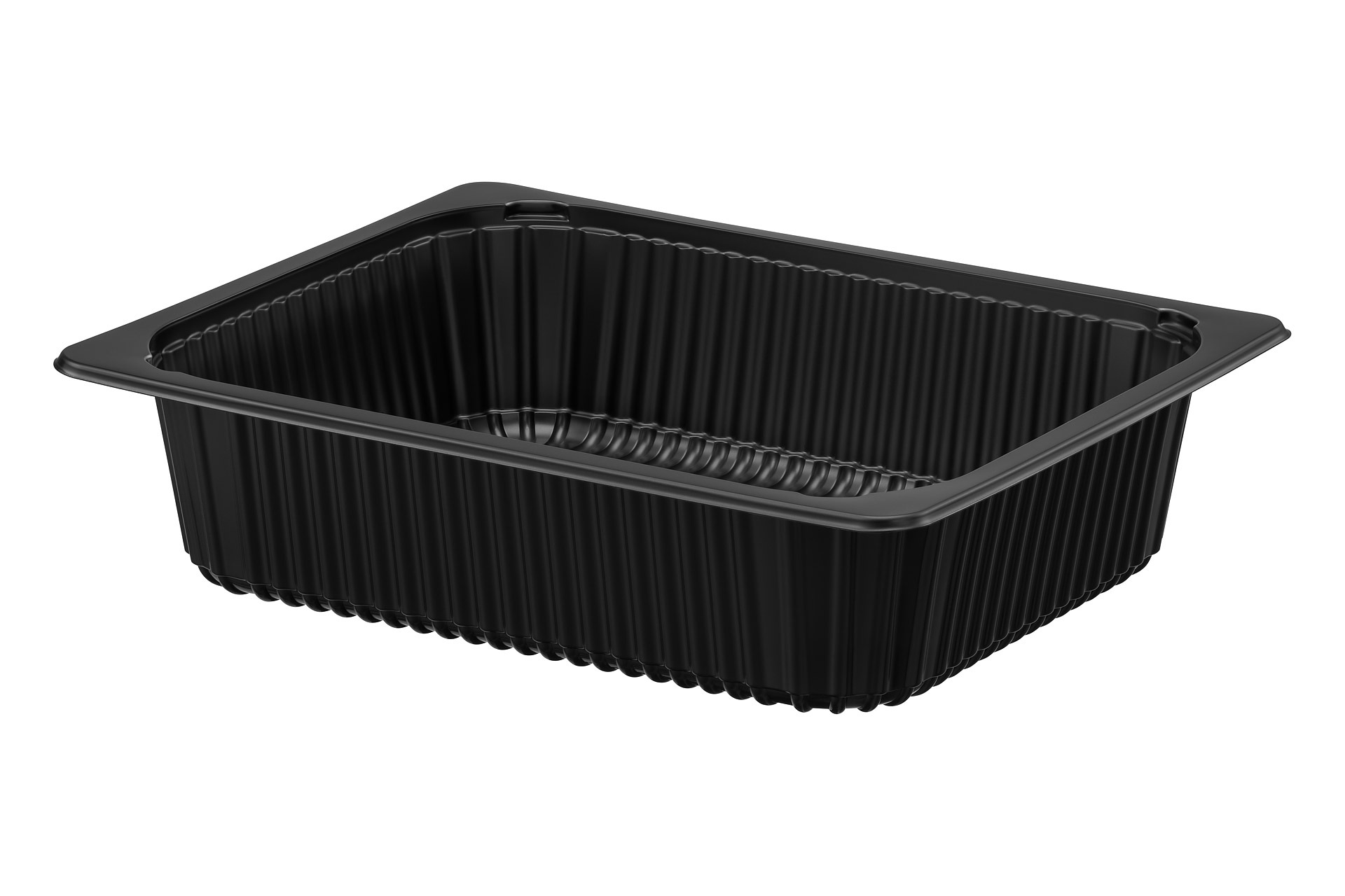 1/2 Gastroschale 325x265x80mm, MAP, schwarz, mit Rippen,